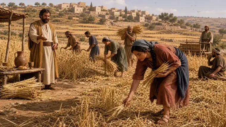 Ruth gleaning in the field